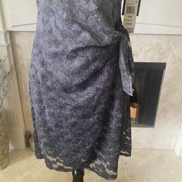 Macy’s Robbie Bee Glitter Lace Sheathe Dress, Size Small - Picture 3 of 11